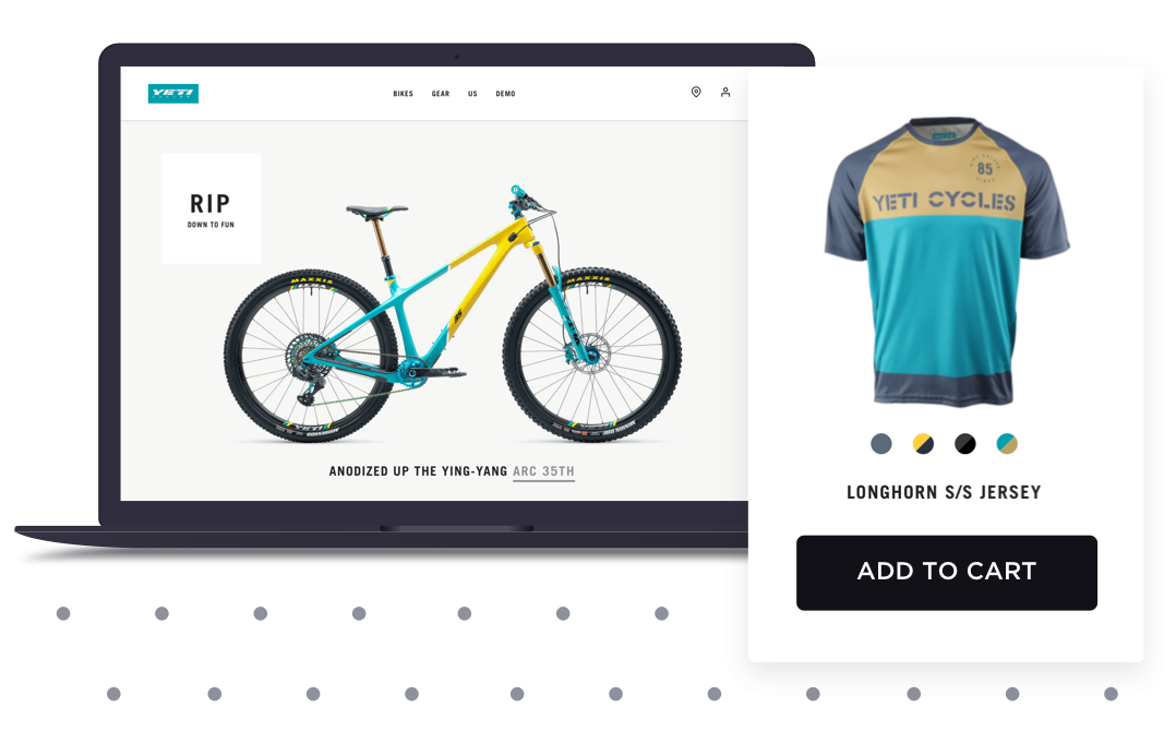 Offerte, afbeelding, product in de winkel, fietsshirt, yeti cycles